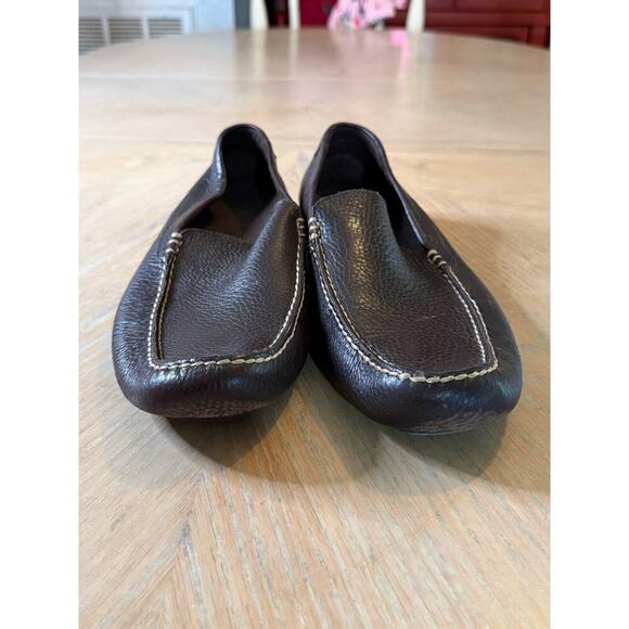 Polo Ralph Lauren Terence Venetian Pebbled Leather Driving Loafer chocolate 10.5 - Picture 3 of 8